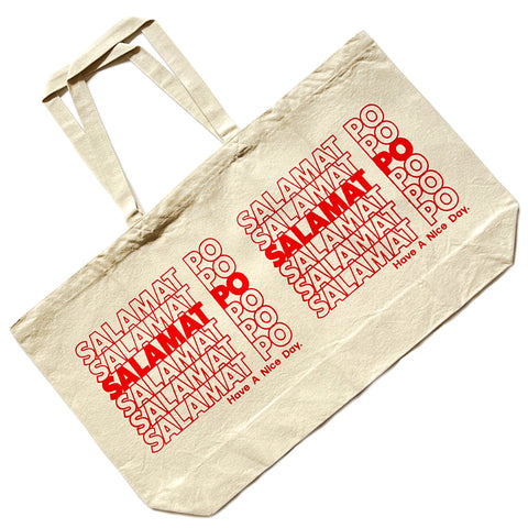 Salamat Po Canvas Beach Tote (Natural)