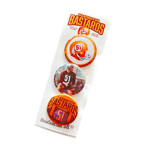 Bastards Football Button Set