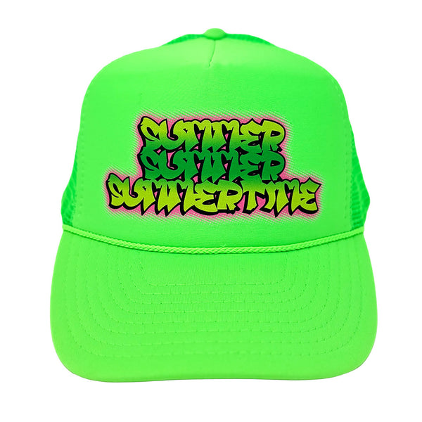 SUMMERTIME TRUCKER CAP (NEON GREEN)