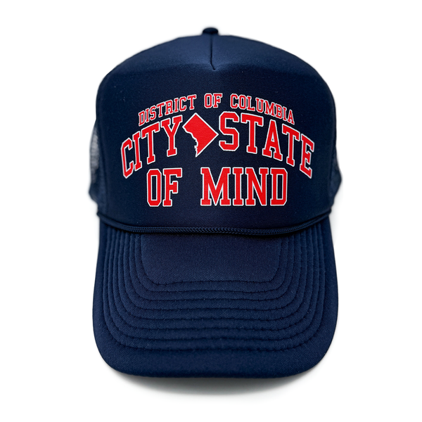 City State of Mind (CSOM) Map Snapback Trucker Cap (Navy) - CHRiS CARDi House of Design